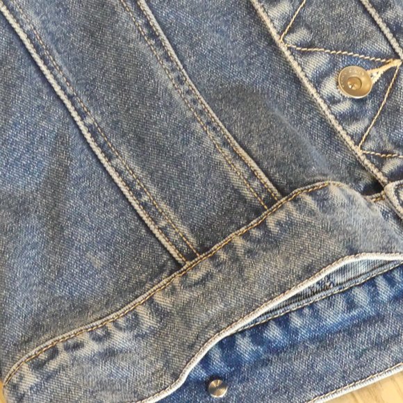 Code Bleu ASAP Mob Cozy Tape Leopard Blue Medium Denim Jacket - Picture 7 of 8